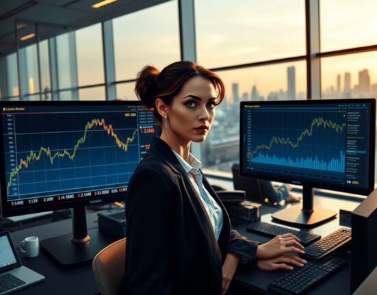 Trader monitors GBP/USD surge to 1.3400 following Iran ceasefire news impacting currency markets.