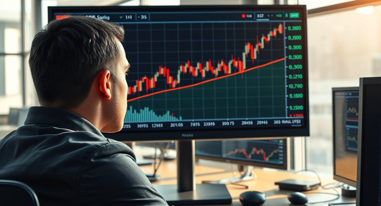 Trader analyzes GBP/USD surge on chart following Iran truce news impacting US Dollar.