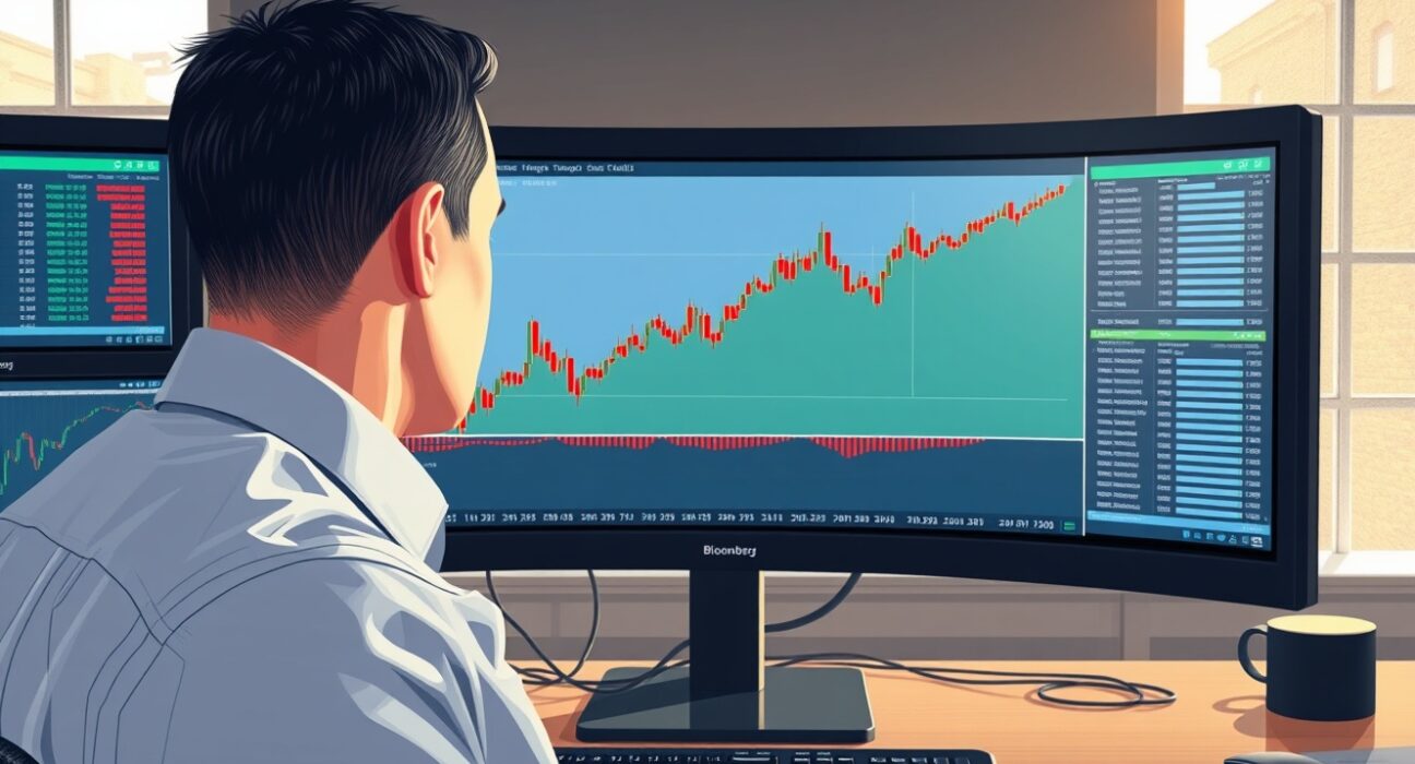 Professional forex trading desk analyzing GBP/USD currency pair movements amid economic data releases