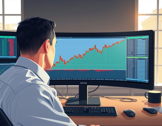 Professional forex trading desk analyzing GBP/USD currency pair movements amid economic data releases