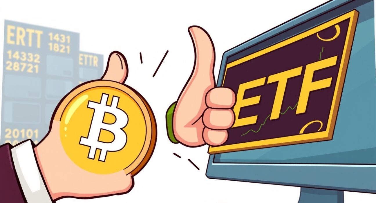 A digital asset transforming into a traditional investment vehicle, symbolizing the Grayscale GDLC ETF conversion approval.