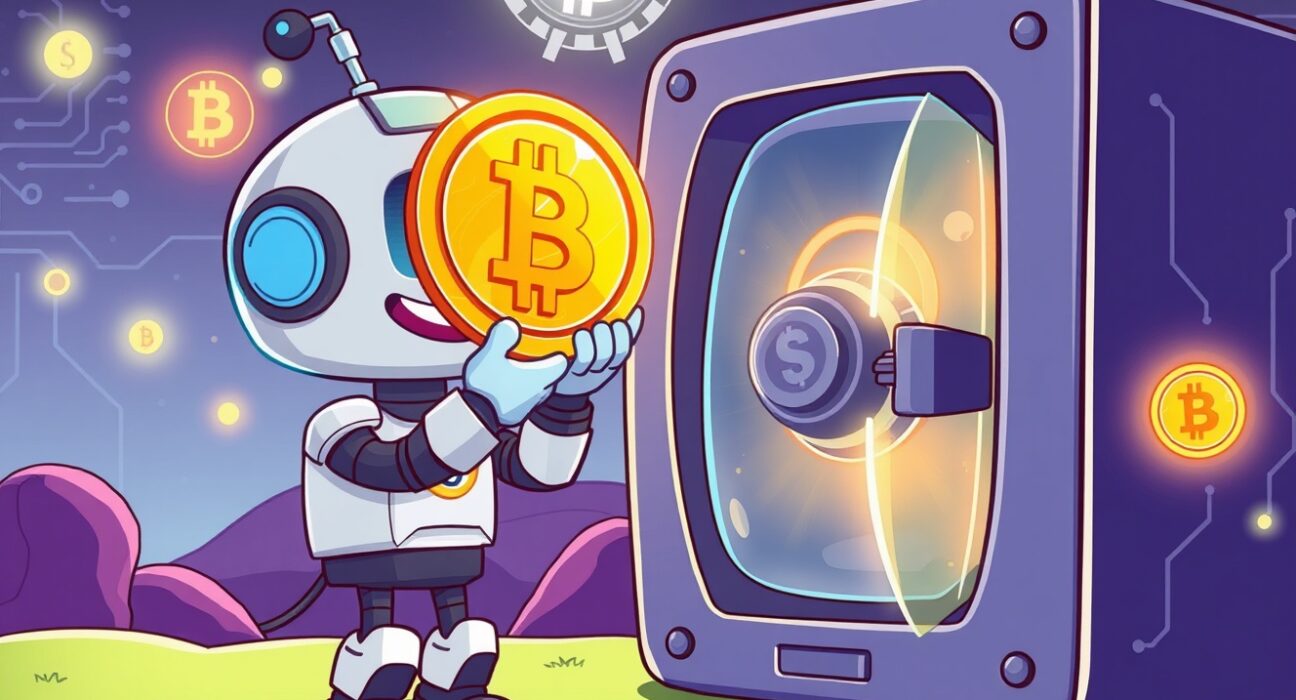 Gemini adds BNB coin to its secure digital vault in a vibrant crypto marketplace illustration.