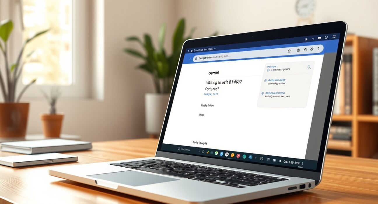 Google Chrome browser with Gemini AI sidebar integration for Indian users