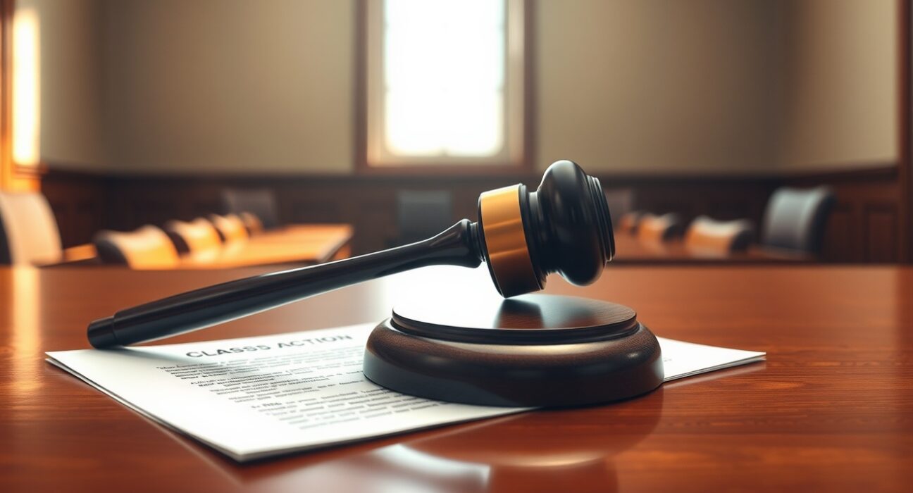 Legal document and gavel representing the Gemini class-action lawsuit over alleged secret business plans.