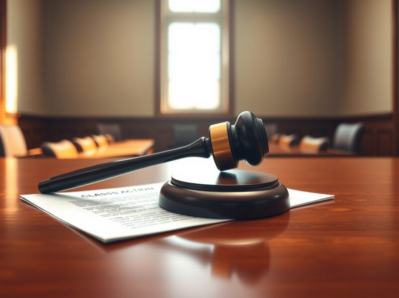 Legal document and gavel representing the Gemini class-action lawsuit over alleged secret business plans.