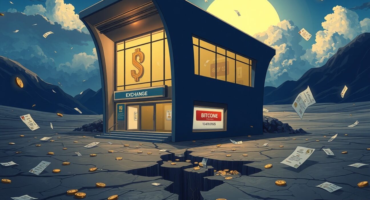 Gemini cryptocurrency exchange crisis with layoffs and market withdrawal analysis.