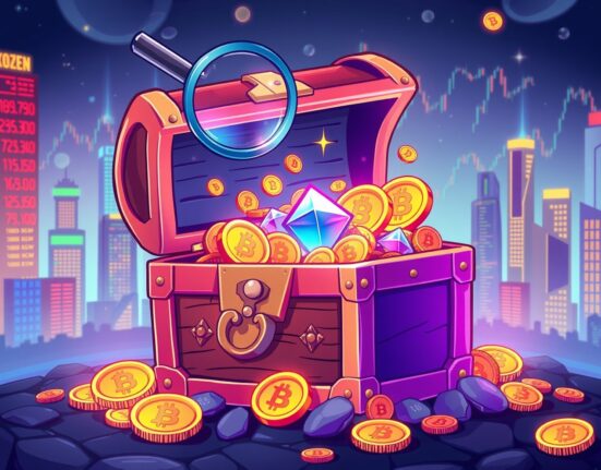 Gemini cryptocurrency exchange hidden gem revealed through treasure chest with digital coins