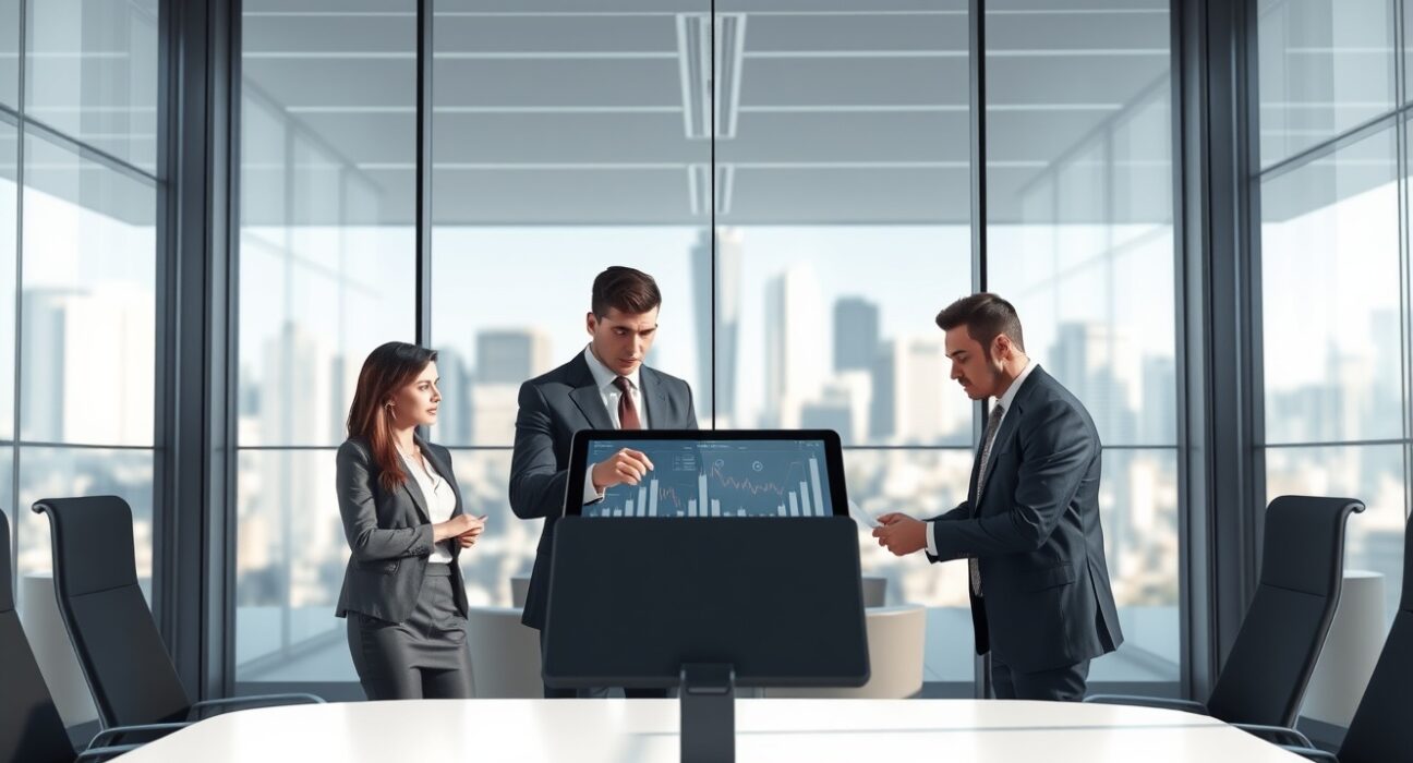 Gemini cryptocurrency exchange executives discussing business strategy and potential unit sales in corporate meeting.