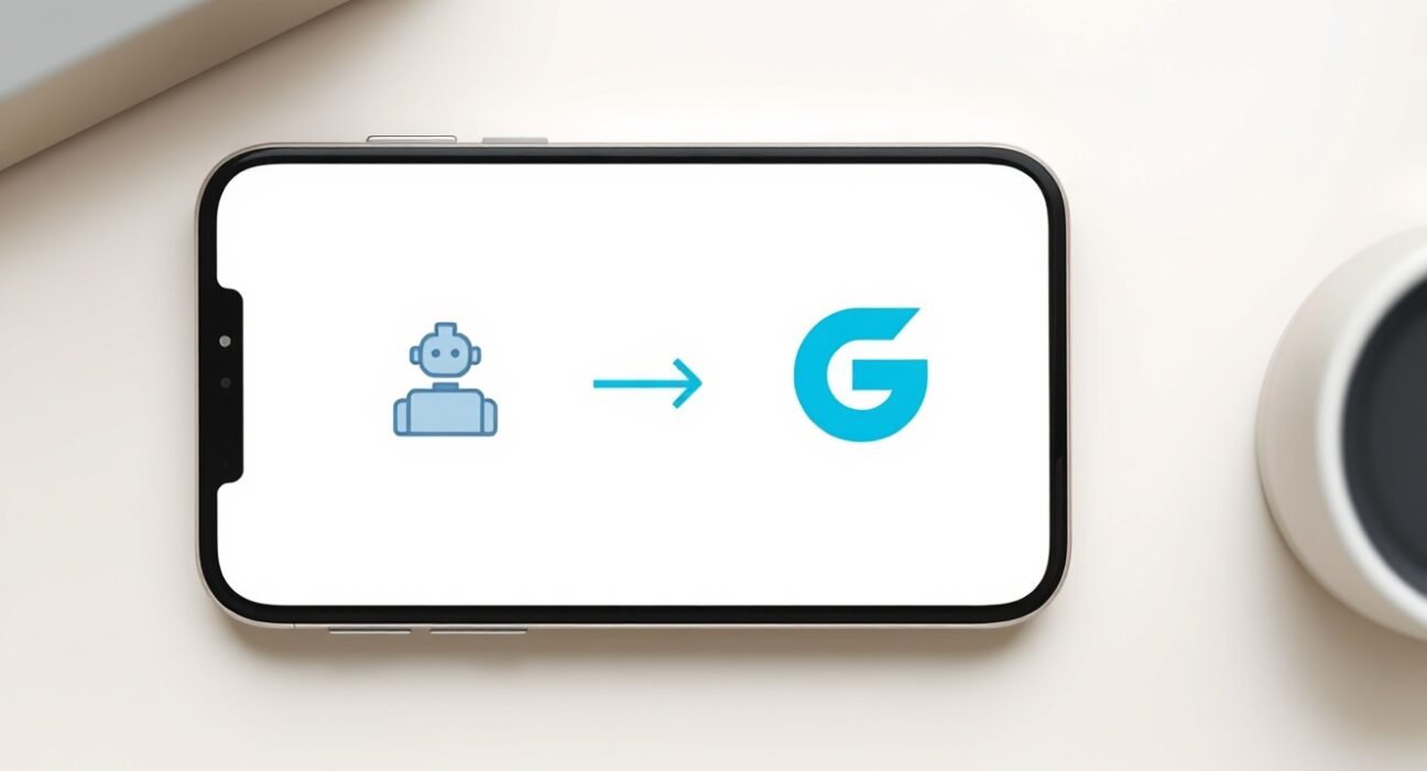Illustration of Google's new Gemini switching tools enabling chatbot data transfer.