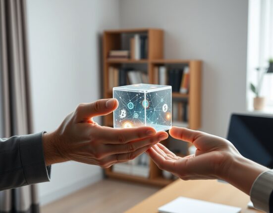 Symbolic representation of a generational wealth transfer to cryptocurrency and digital assets.