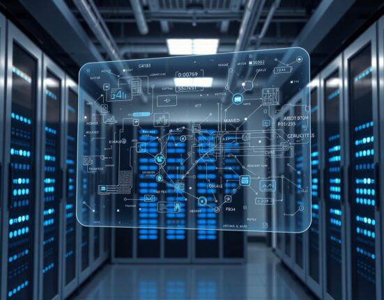 Gensyn mainnet launch with AI information market Delphi data visualization in modern data center