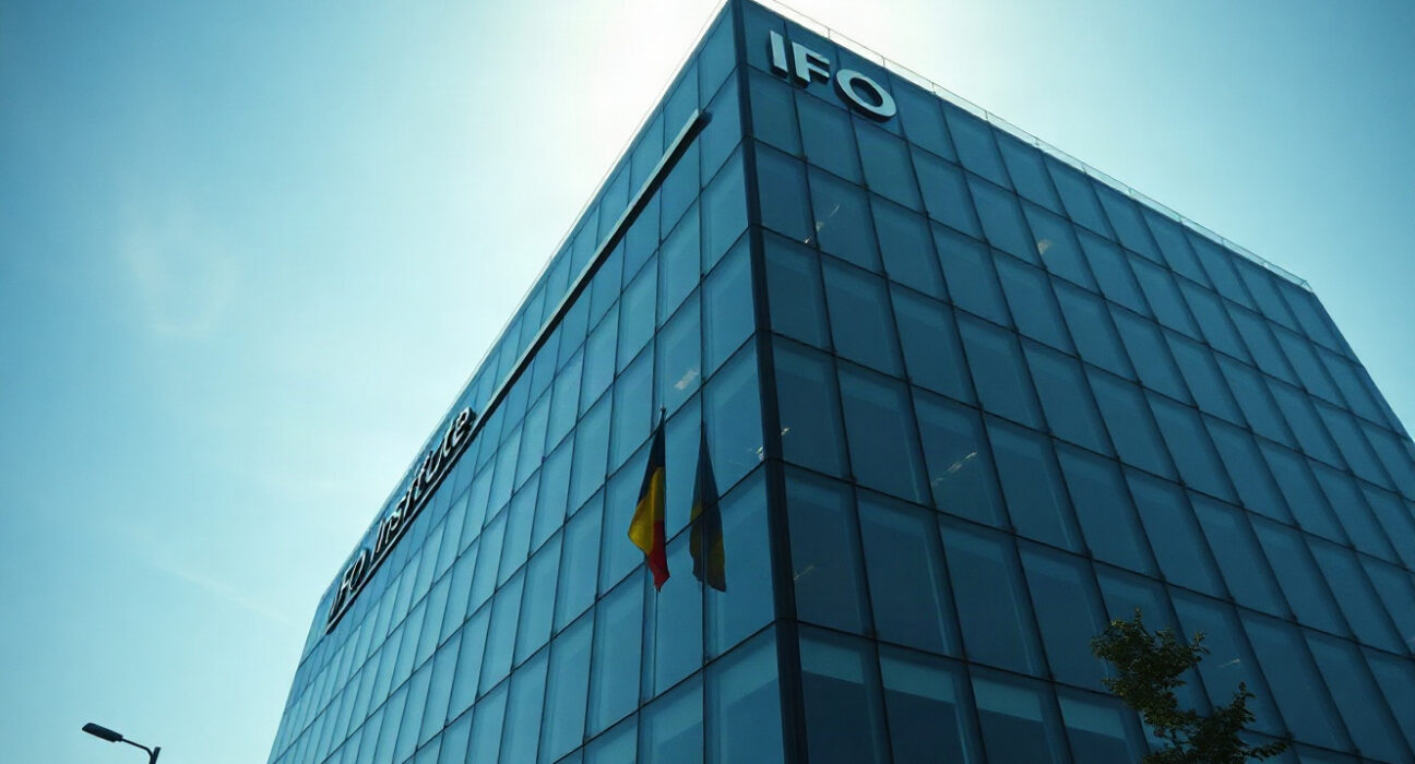 IFO Institute building in Munich on a sunny day, symbolizing Germany's improving business climate.