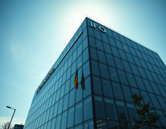IFO Institute building in Munich on a sunny day, symbolizing Germany's improving business climate.