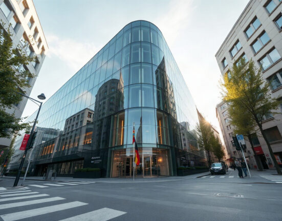 The Ifo Institute building in Munich on a sunny day, symbolizing Germany's resilient economy.