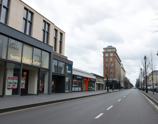 German Retail Sales decline in March 2025, with empty shopping streets reflecting weak consumer spending and economic data miss.