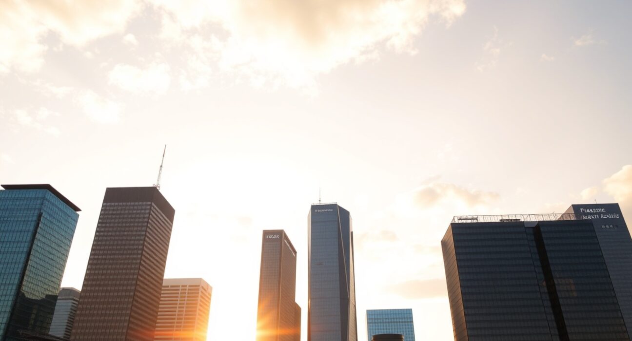 Frankfurt skyline at dawn representing German economic sentiment and ZEW survey results.