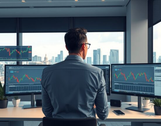Financial analyst in Frankfurt monitoring the German ZEW survey data and its effect on EUR/USD currency pair.