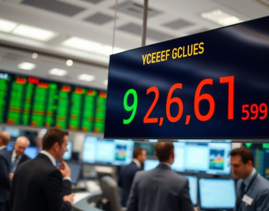 Financial market display showing German 2-year Bund yield data on a trading floor in Frankfurt