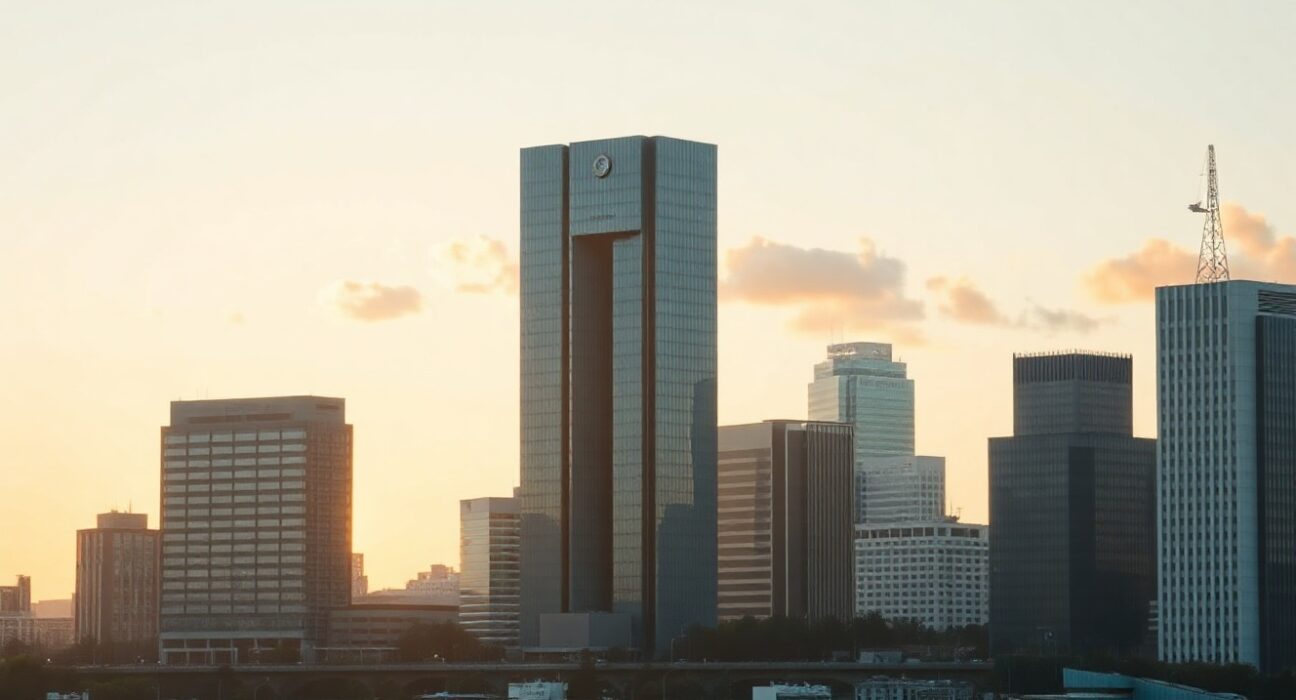 Frankfurt skyline with the European Central Bank building, representing German bond market activity.
