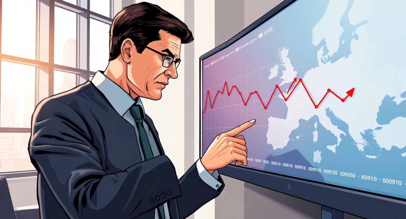 Economic analyst at Ifo Institute examining Germany business climate data showing concerning trends