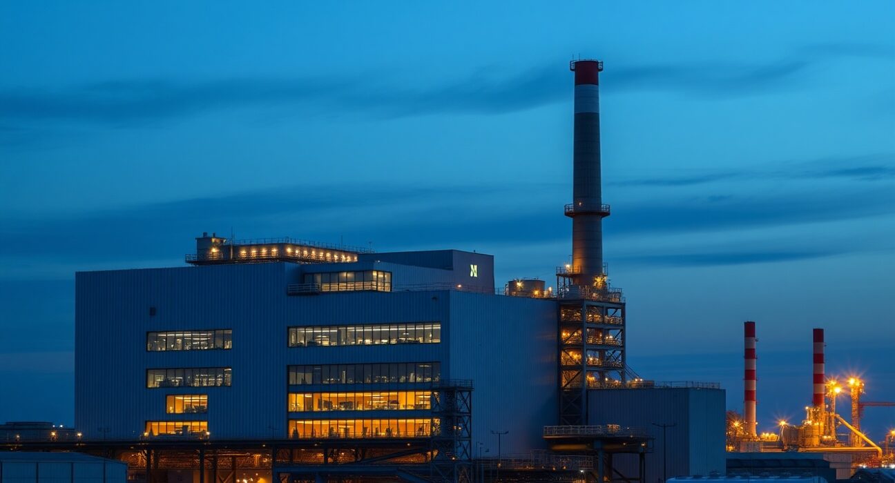 German industrial facility during energy crisis affecting economic recovery according to Deutsche Bank analysis