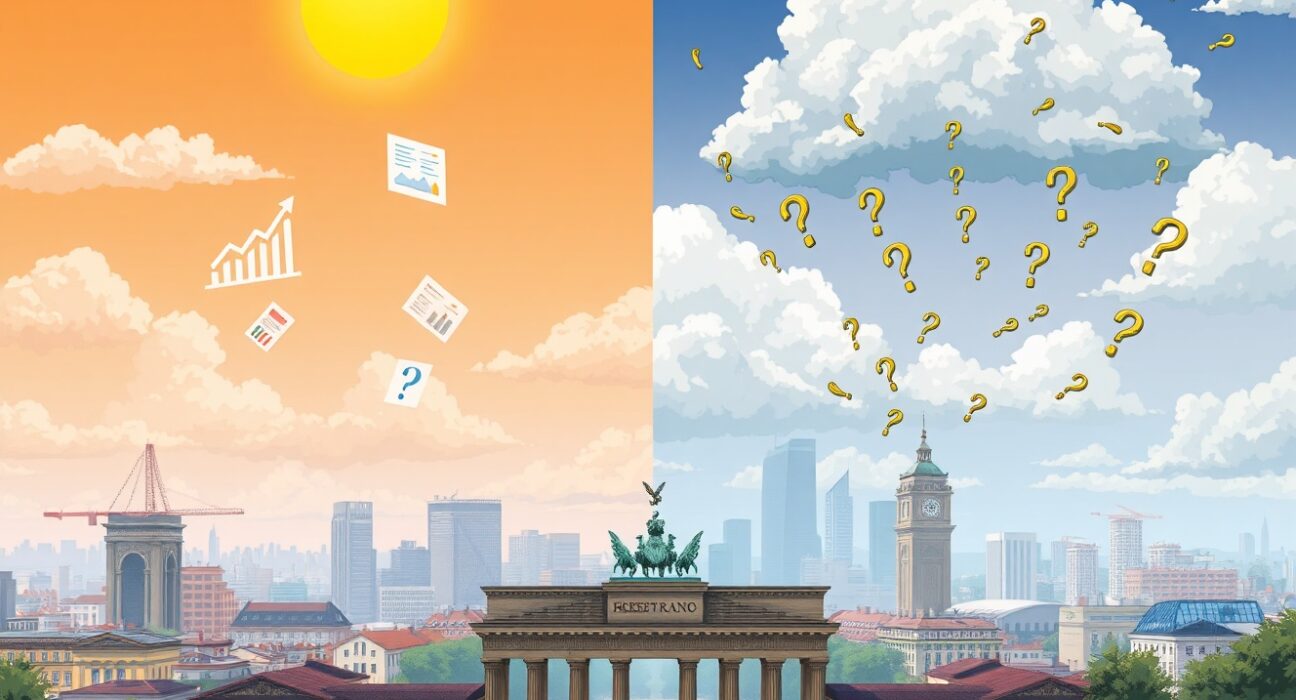 Deutsche Bank analysis shows conflicting German economic survey data creating uncertainty about growth signals