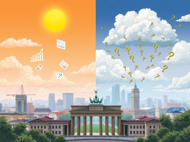 Deutsche Bank analysis shows conflicting German economic survey data creating uncertainty about growth signals