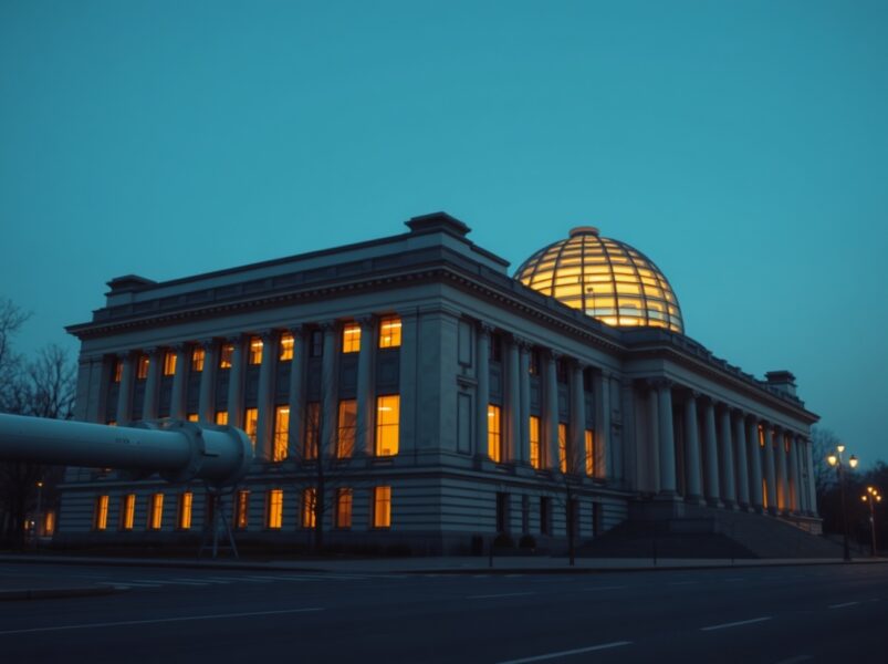 German Bundestag building with energy infrastructure representing fiscal vulnerability to energy shocks analysis
