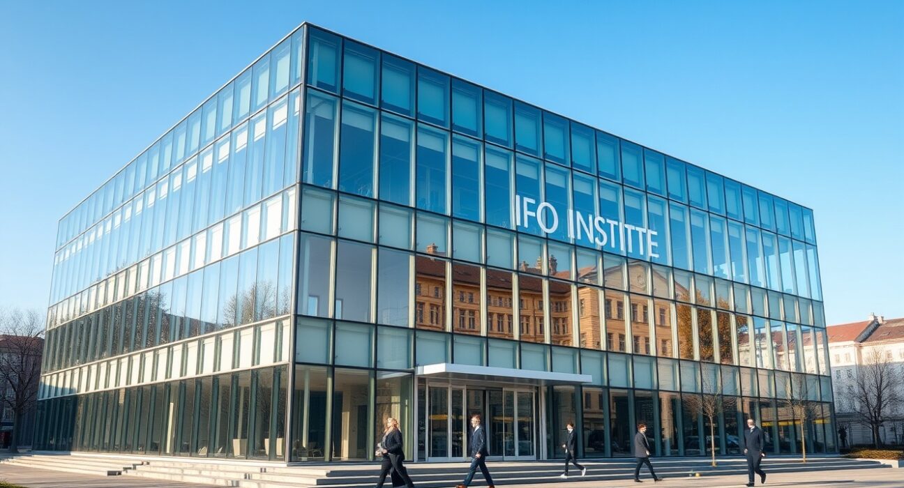 IFO Institute building in Munich on a sunny day, representing German economic data