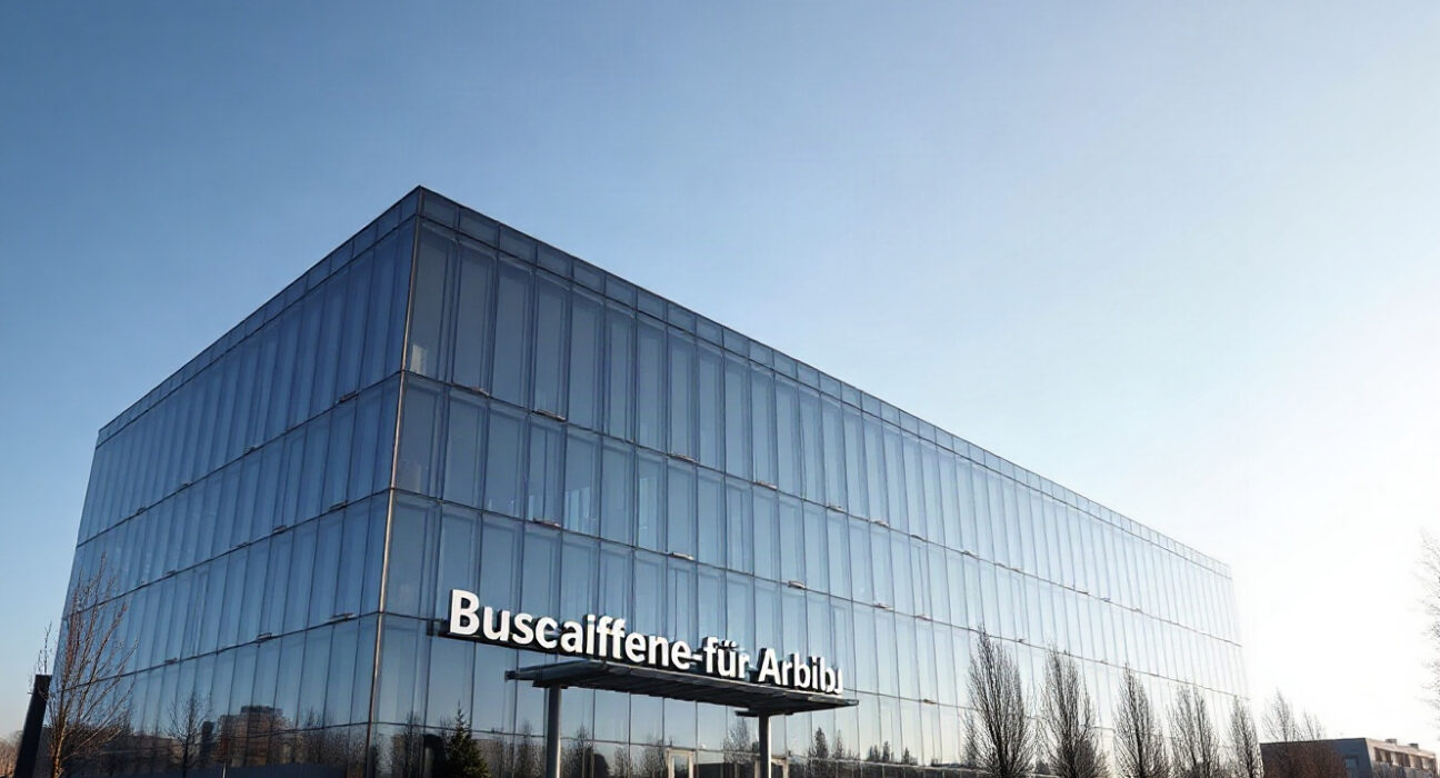 Bundesagentur für Arbeit headquarters in Nuremberg, Germany, representing the latest unemployment data release.