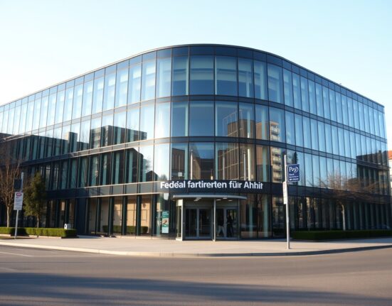 Bundesagentur für Arbeit building in Nuremberg, Germany, on a sunny day.