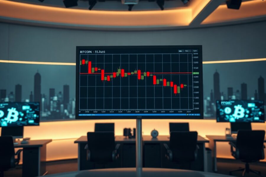 Bitcoin and Ethereum price chart showing potential retest of lows with red candlesticks