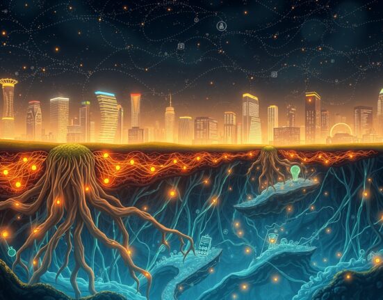 Glean's enterprise AI intelligence layer connecting data and models beneath software interfaces.