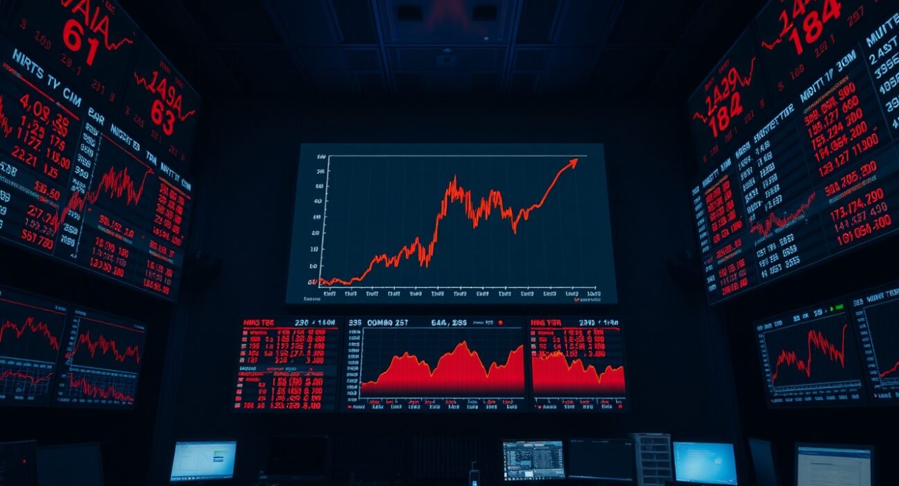 Trading floor screens show bond yield spikes after Trump comments on Iran deal