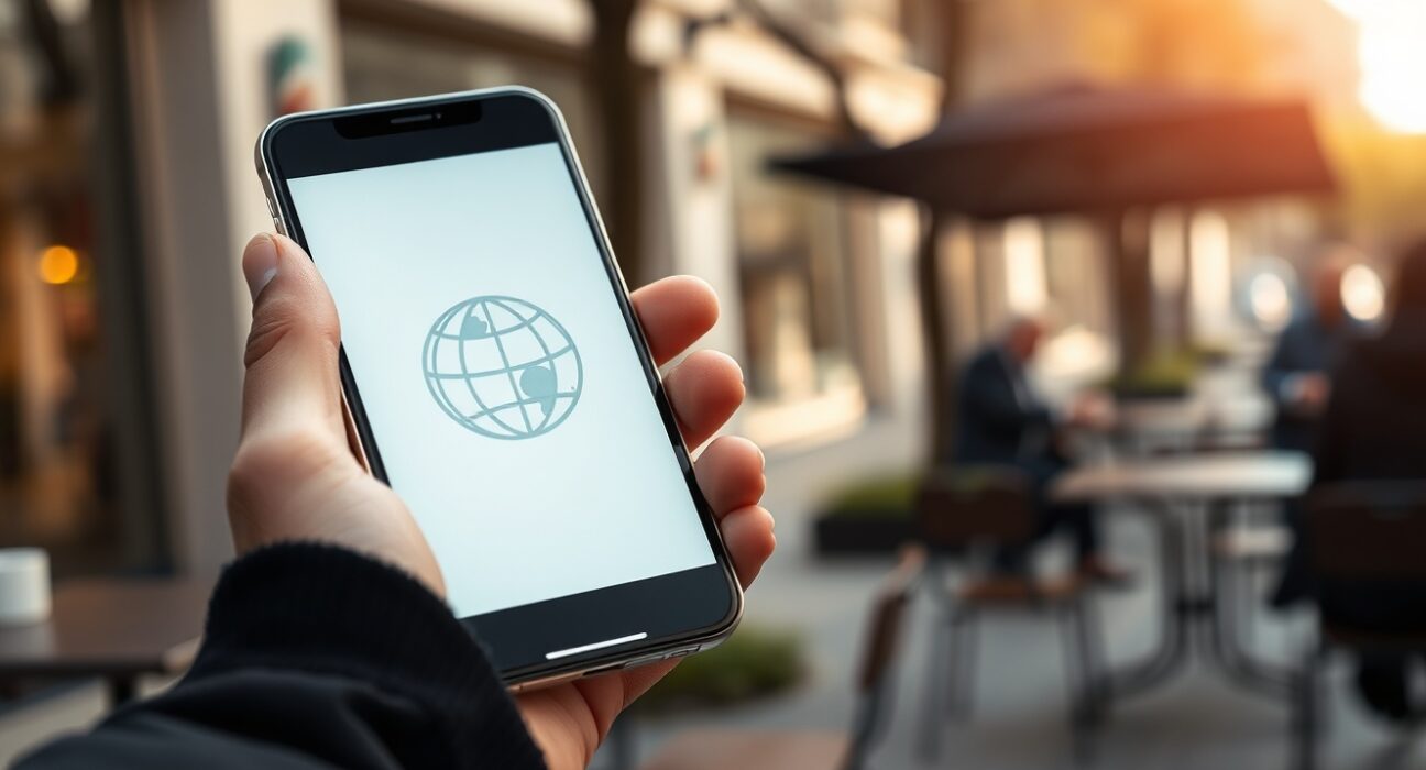 A person using a decentralized messaging app on a smartphone, representing the global surge in demand for private communication.