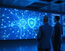 Glow cybersecurity startup AI endpoint security platform display wall