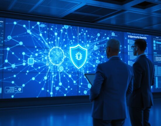 Glow cybersecurity startup AI endpoint security platform display wall