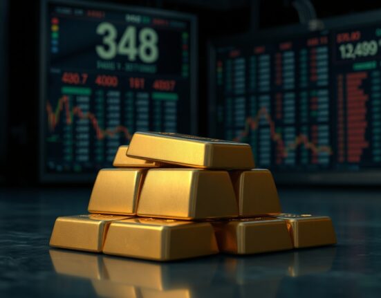 Gold bars in a vault representing falling precious metals prices amid US inflation data
