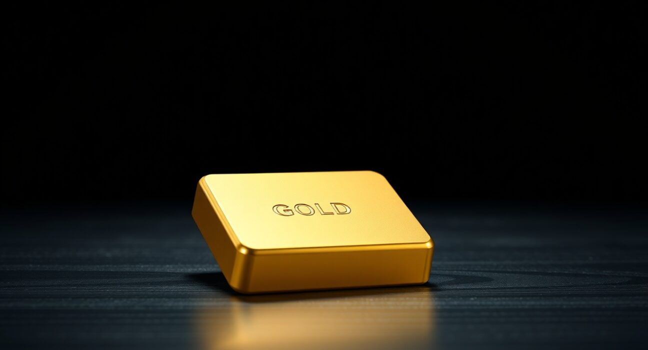 Gold bar representing the gold price rally above $4,600 amid safe-haven flows in financial markets.