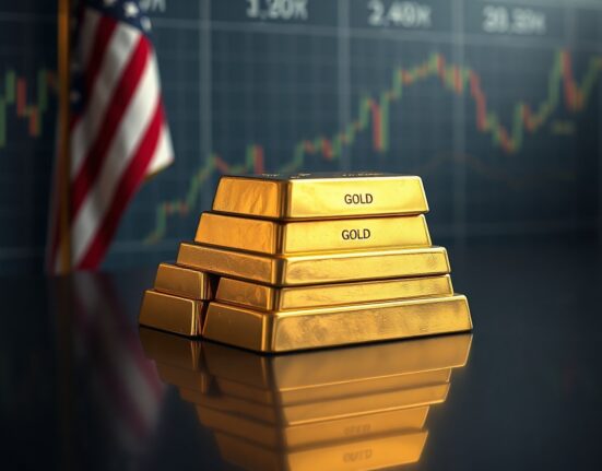 Gold bullion bars reflecting market trends, symbolizing price rebound.
