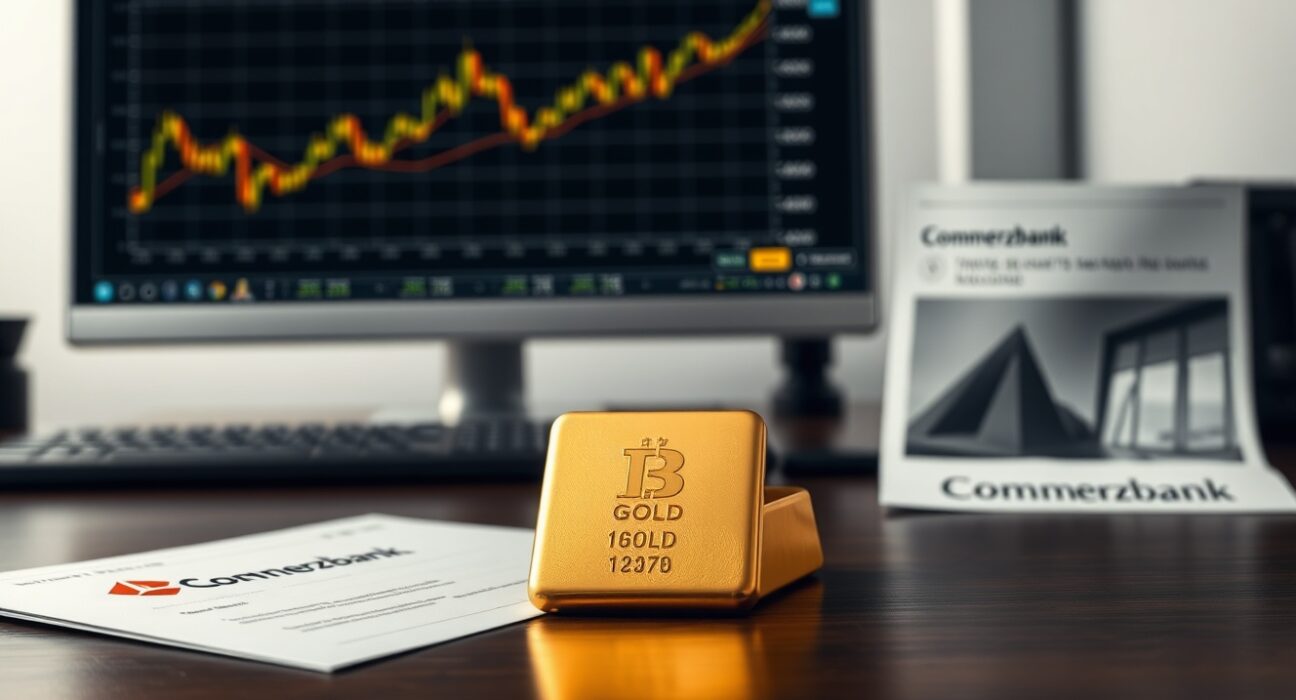 Gold bullion bar representing the ceasefire price rally analyzed by Commerzbank.