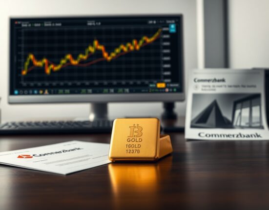 Gold bullion bar representing the ceasefire price rally analyzed by Commerzbank.