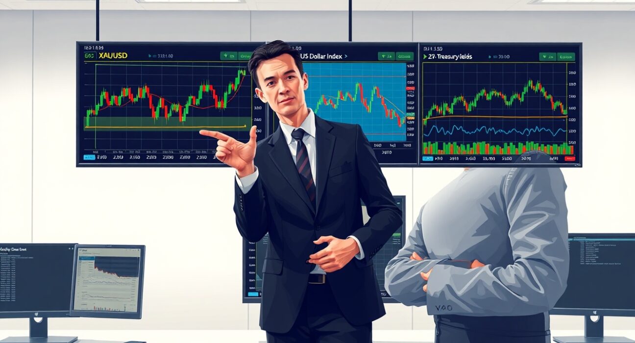 Financial analyst discusses TD Securities gold debasement trade analysis with live market charts.