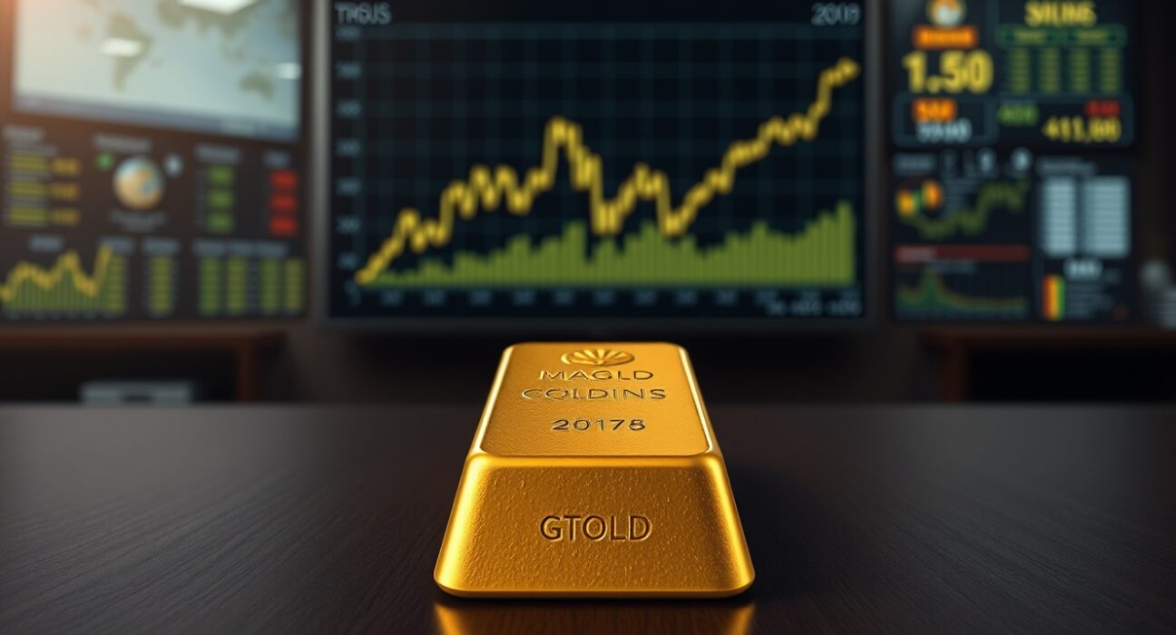Gold bullion bar representing price consolidation amid US-Iran geopolitical talks.