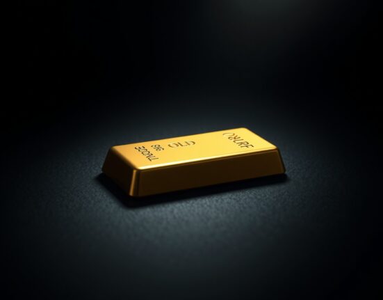 A single polished gold bar on a dark surface, representing the $4,000 gold price level.