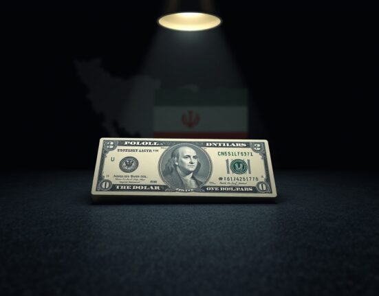 Gold bar and US dollar symbolizing gold lacks bullish conviction amid hawkish Fed bets and Iran tensions support USD.