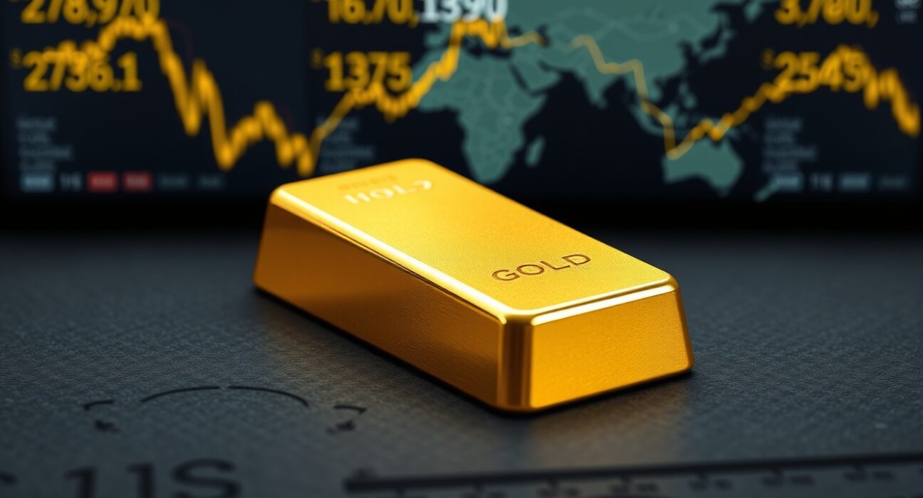 Gold bullion bar representing the surge in gold price to $4,400 amid central bank policy shifts.