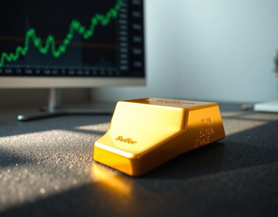 Gold bullion bar representing the current market price advance and weekly decline in precious