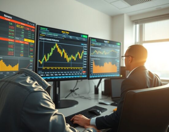 Professional trader analyzing gold price charts and market data ahead of US CPI report release