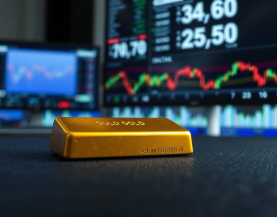 Gold bullion bar representing market analysis of gold prices amid changing yields and dollar strength.